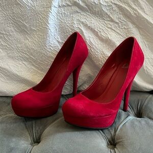 Woman’s Red Suede Heels
